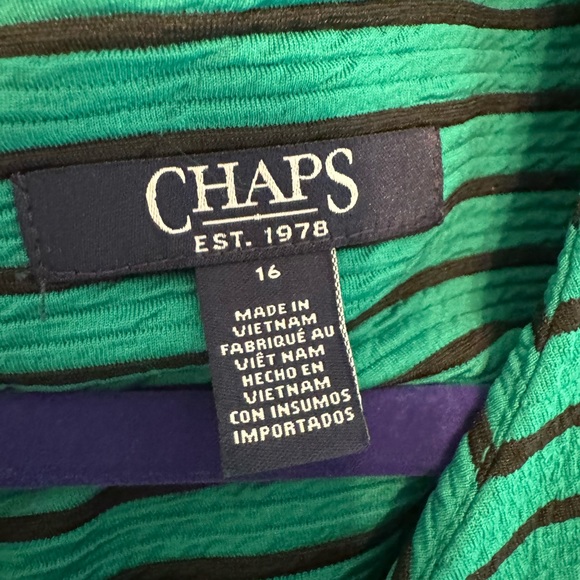 New w tags Chaps Green Striped Dress - Picture 4 of 4
